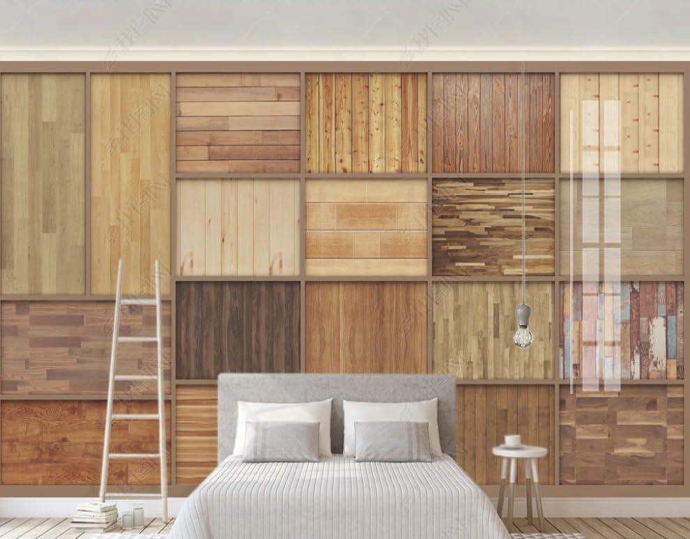 Papier peint intissé bois pour masquer les défauts d'un grand mur - 2