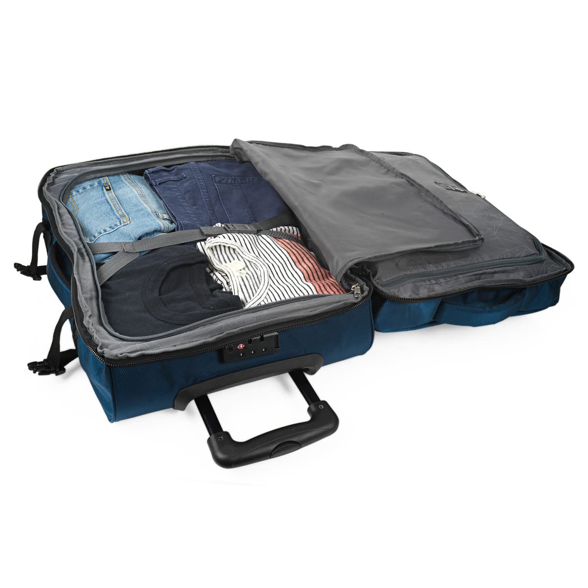 Jaslen - Maleta Cabina 55X40X20 Ligera y Resistente, Ideal como Maletas De Cabina, De Viaje o Mala Viagem, diseño Compacto y Funcional, Marino
