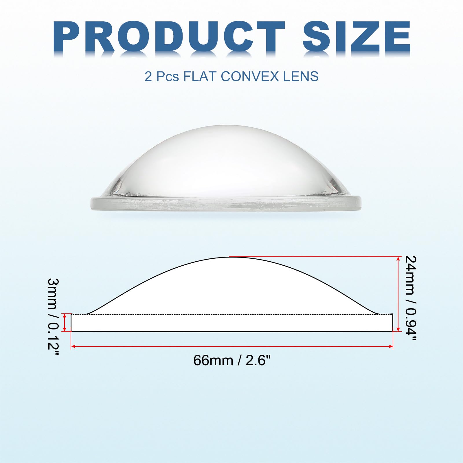 PATIKIL Diameter 66mm Flat Convex Lens - Image 2
