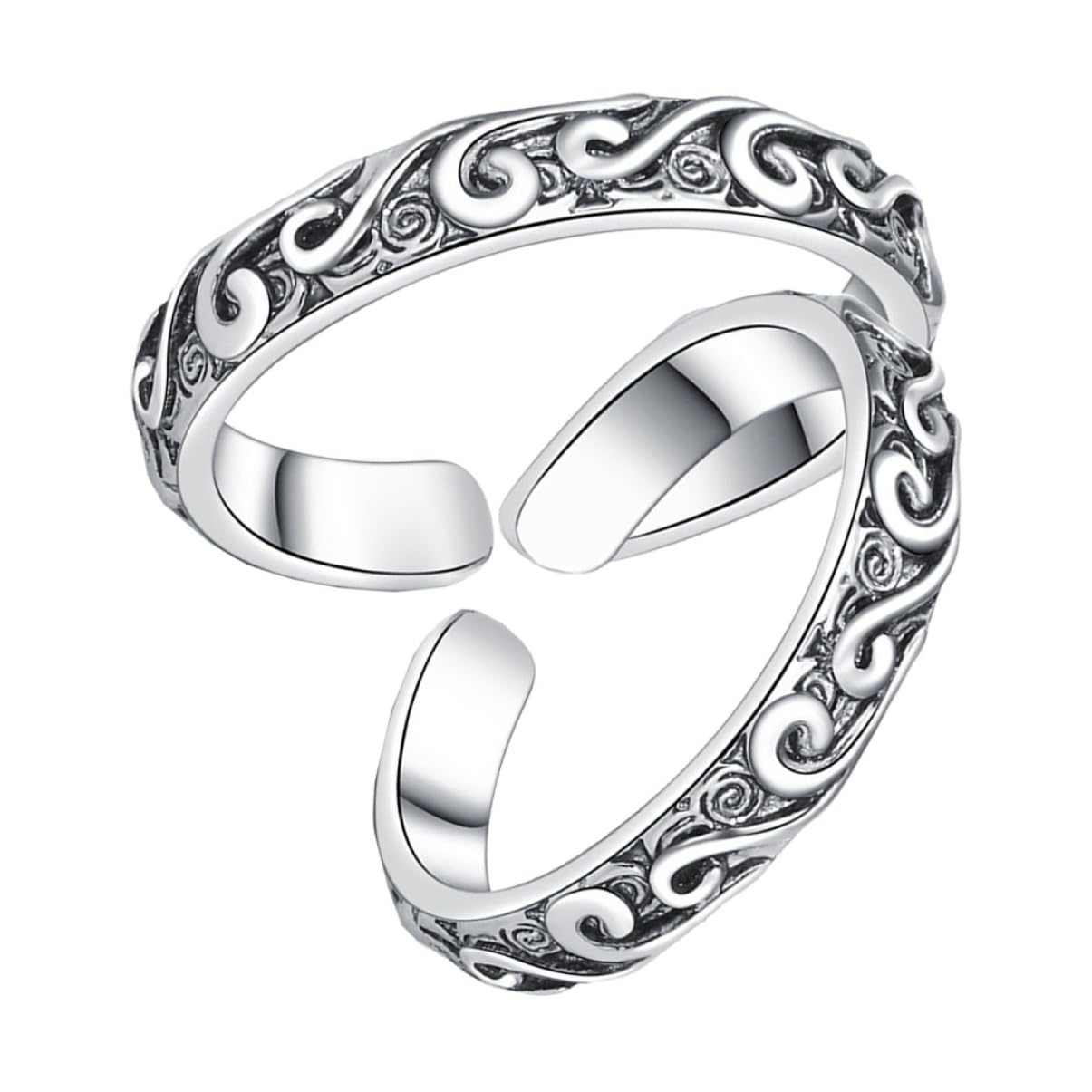 Holibanna Retro Fashion Rings Decorative Romantic Rings High Polished Finger Jewelry