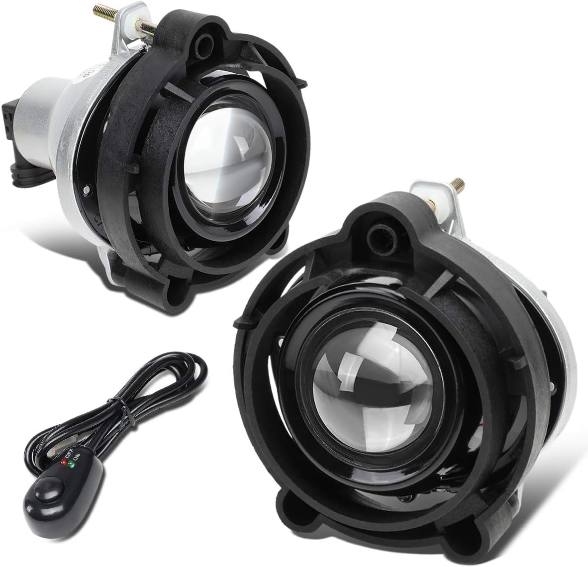 DNA MOTORING FL-ZTL-319-CH Projector Fog Light With Switch [Compatible with 08-09 Buick Allure / 04-07 Rainier / 08-15 Enclave]