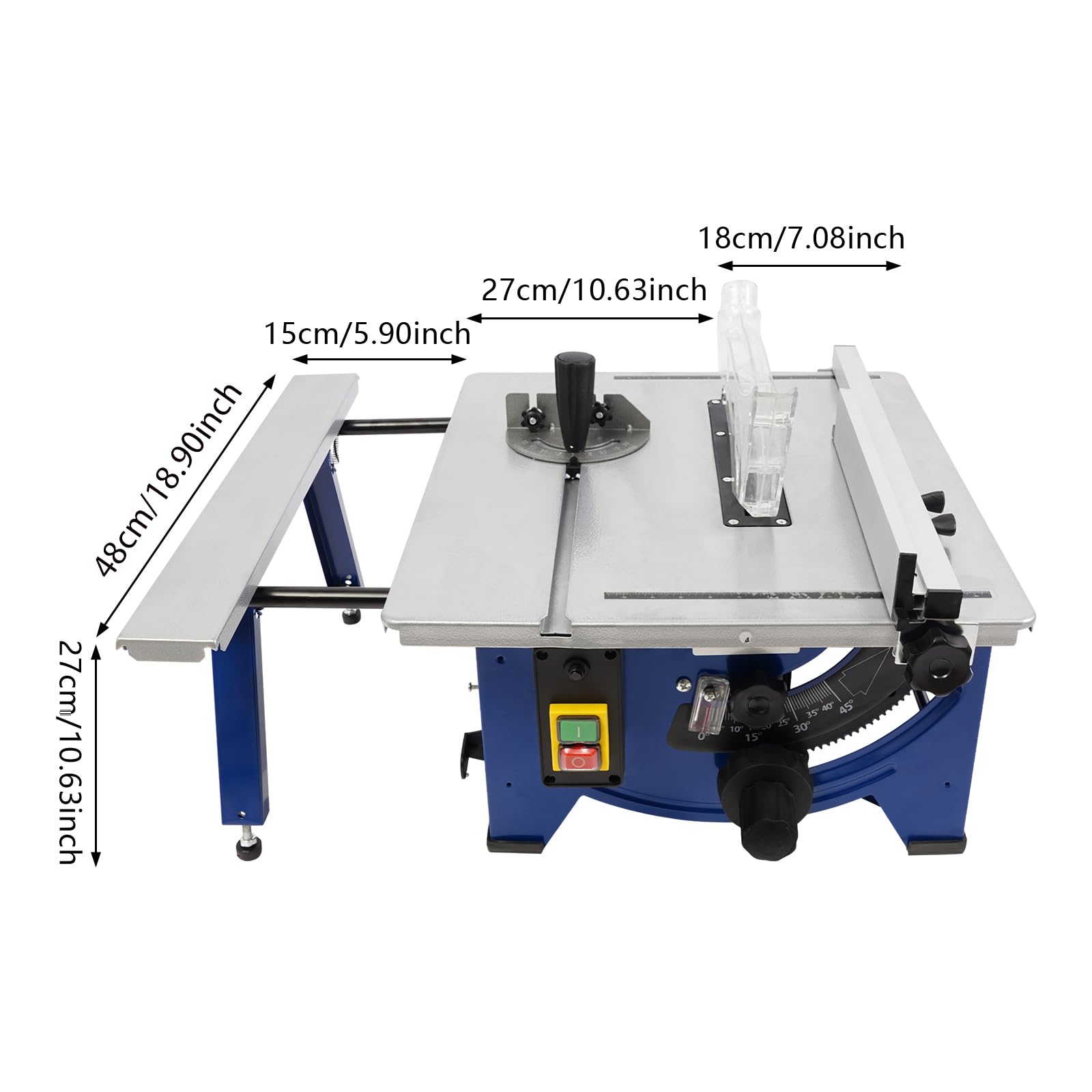 Mini sierra circular de mesa, DSYOGX de 8 pulgadas, máquina de sierra de mesa de precisión, sierra de mesa portátil con hoja de sierra de 24 dientes, para modelismo, talleres de manualidades, corte de