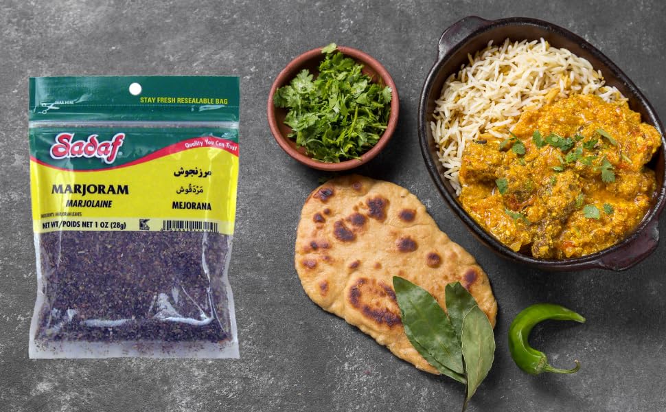 Miniatura 2 de Sadaf Hojas de mejorana  Especias de mejorana para cocinar y condimentar alimentos  Mejorana  Ideal para platos italianos y griegos  Kosher  Bolsa