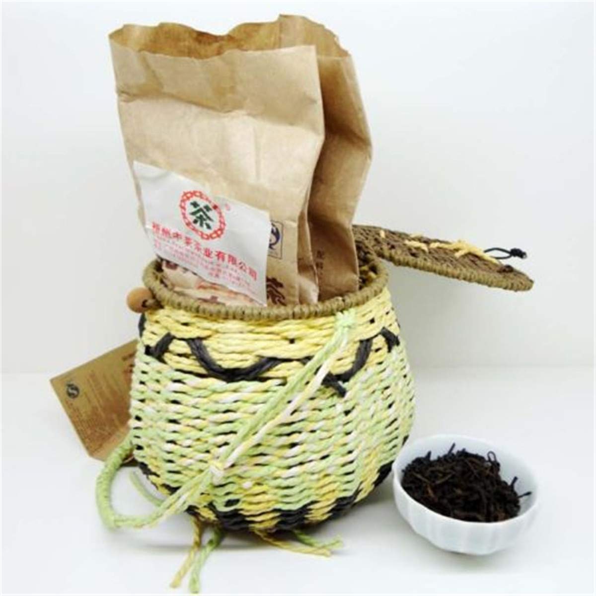 Té negro orgánico chino Liu Bao 6166 Té negro oscuro envejecido en cesta Cuidado de la salud Comida verde 250g