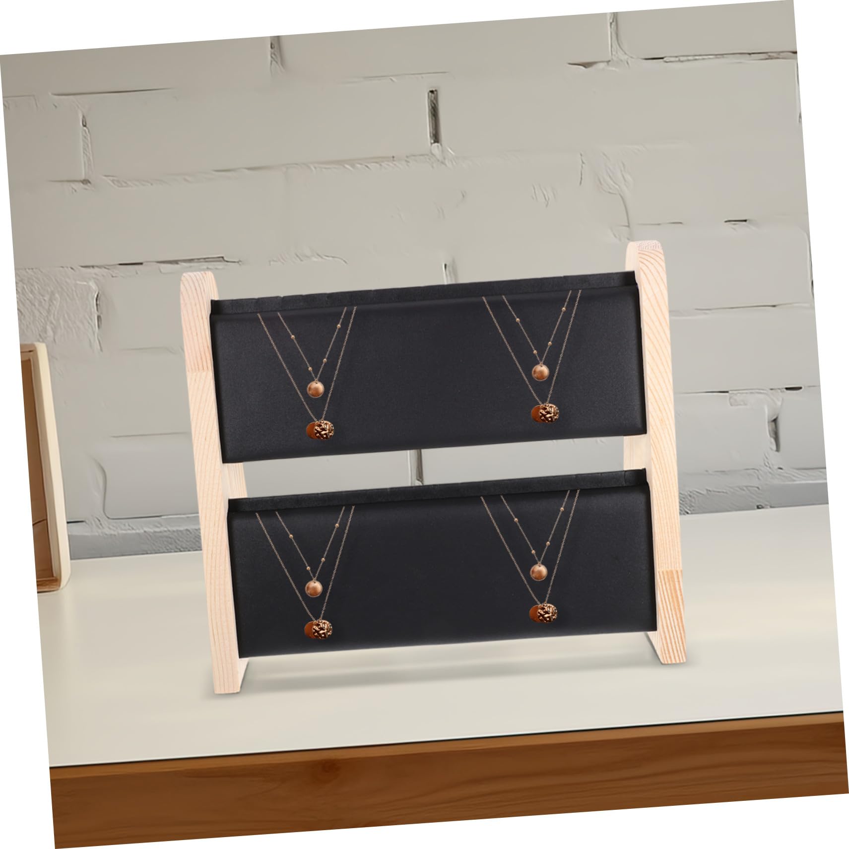 Eleganter Schmuckständer aus Holz für Halsketten und Anhänger Doppellagiges Design mit Großer Kapazität Tisch organizer für Schmuck Stilvolles Wohnaccessoire zur Aufbewahrung und