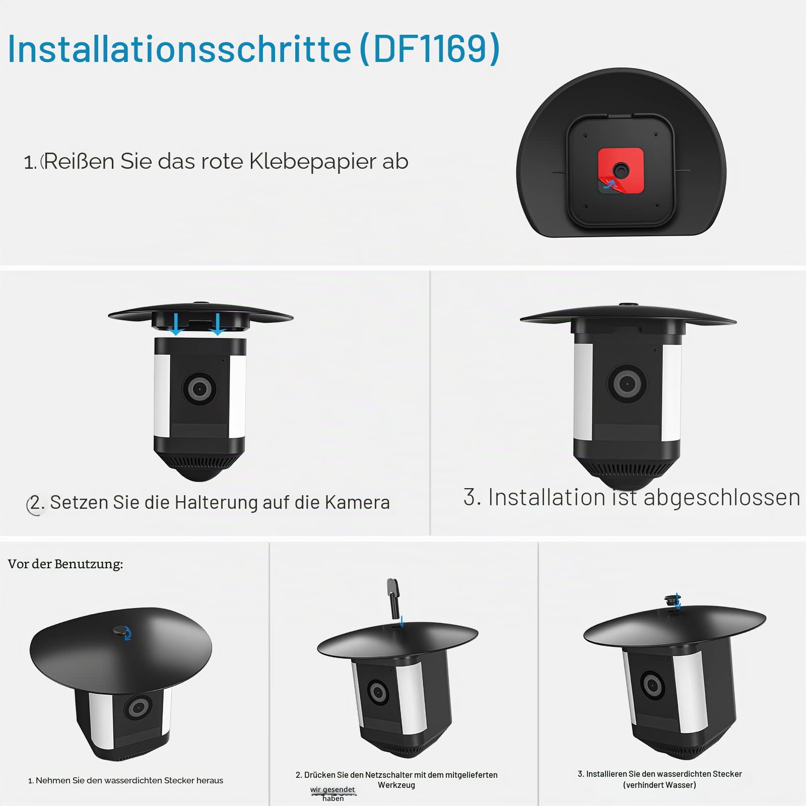 Kamera Regenschutz für Ring Spotlight Kamera Plus, Aussen Überwachungskamera Abdeckung Sonnenschutz Kamera Zubehör für Ring Spotlight Spotlight Cam Plus, Schützt die Kamera vor Staub & UV-Strahlen