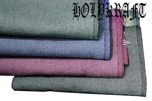 Image of 100% Cotton Soft Beautiful 3D Chek Single Bed Size Skin Friendly Summer Blanket /Khes /Dohar /Top Sheet Set /Chadar (Blue)