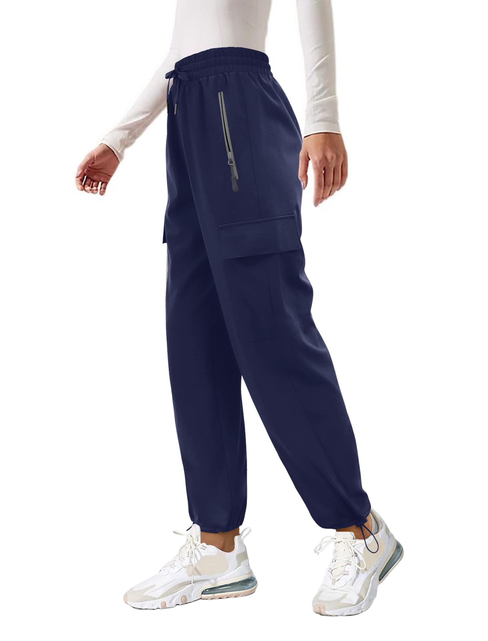 Friptspyg Outdoor Hosen Cargohose Damen Leichter Trekkinghose Wanderhose Schnelltrocken Wasserdicht Einstellgurt Sportlich Jogginghose mit Taschen
