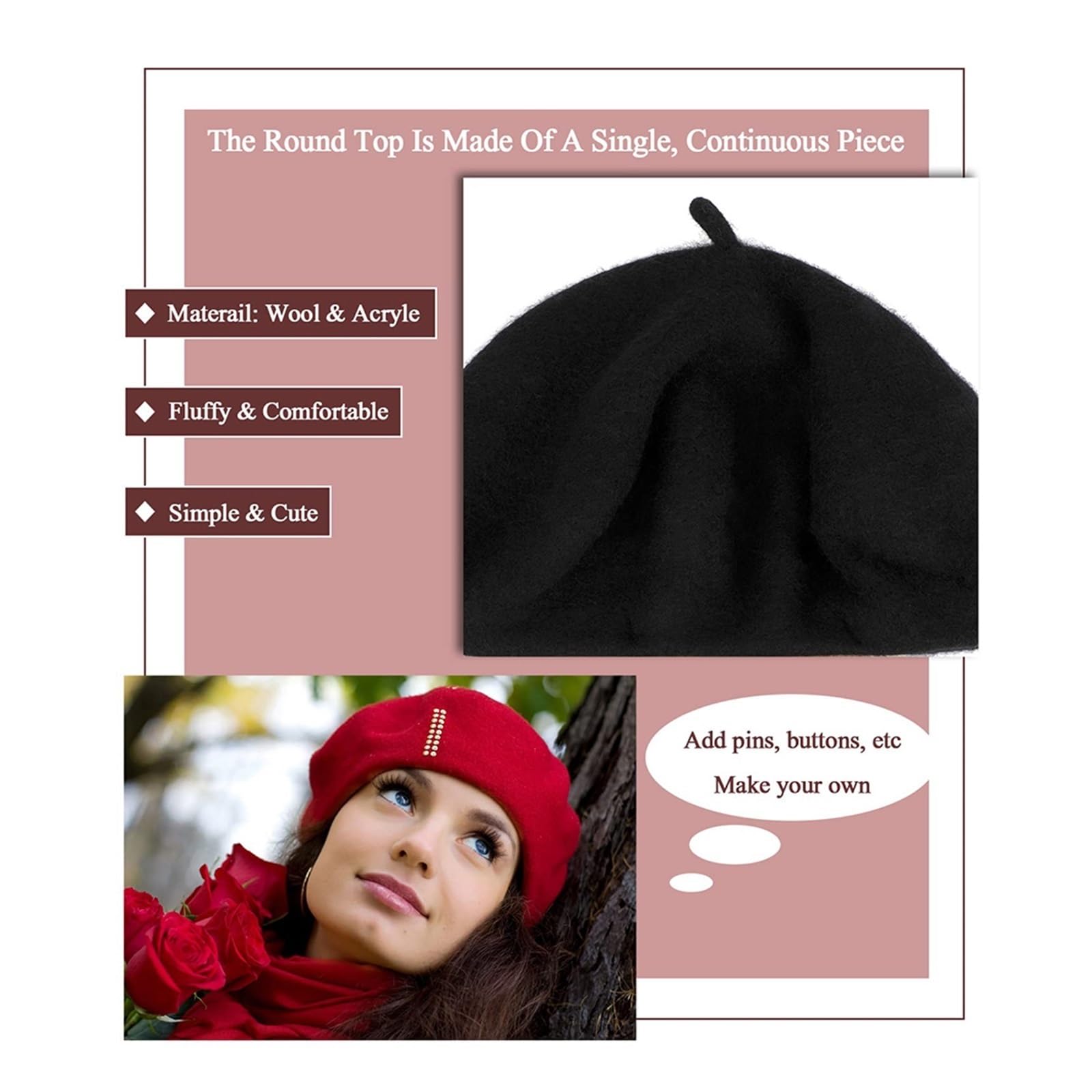 JUNXIAN Wig Cap Bob Hat Wig 9.5 Inch Straight Short Synthetic Bobo Wigs Hat With Hair Natural Wig Hat(15)