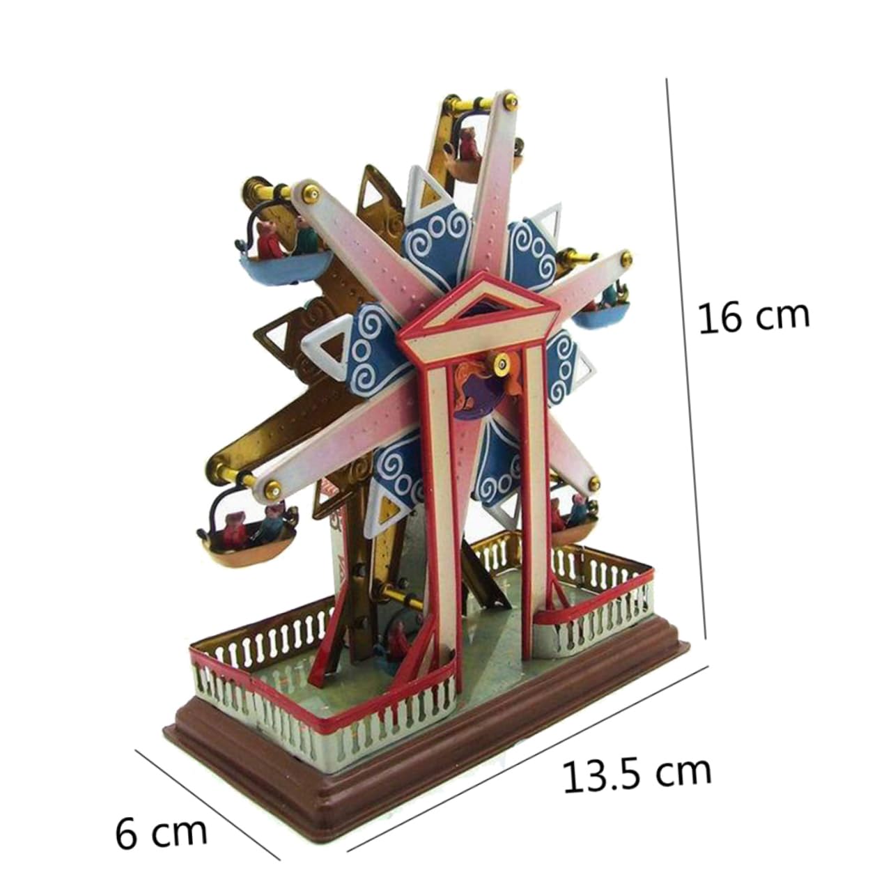 ABOOFAN Creative Tin Ferris Wheel Wind Up Action Clockwork for Home Decor and Collectors Material with Design Present for Birthdays and Festivals
