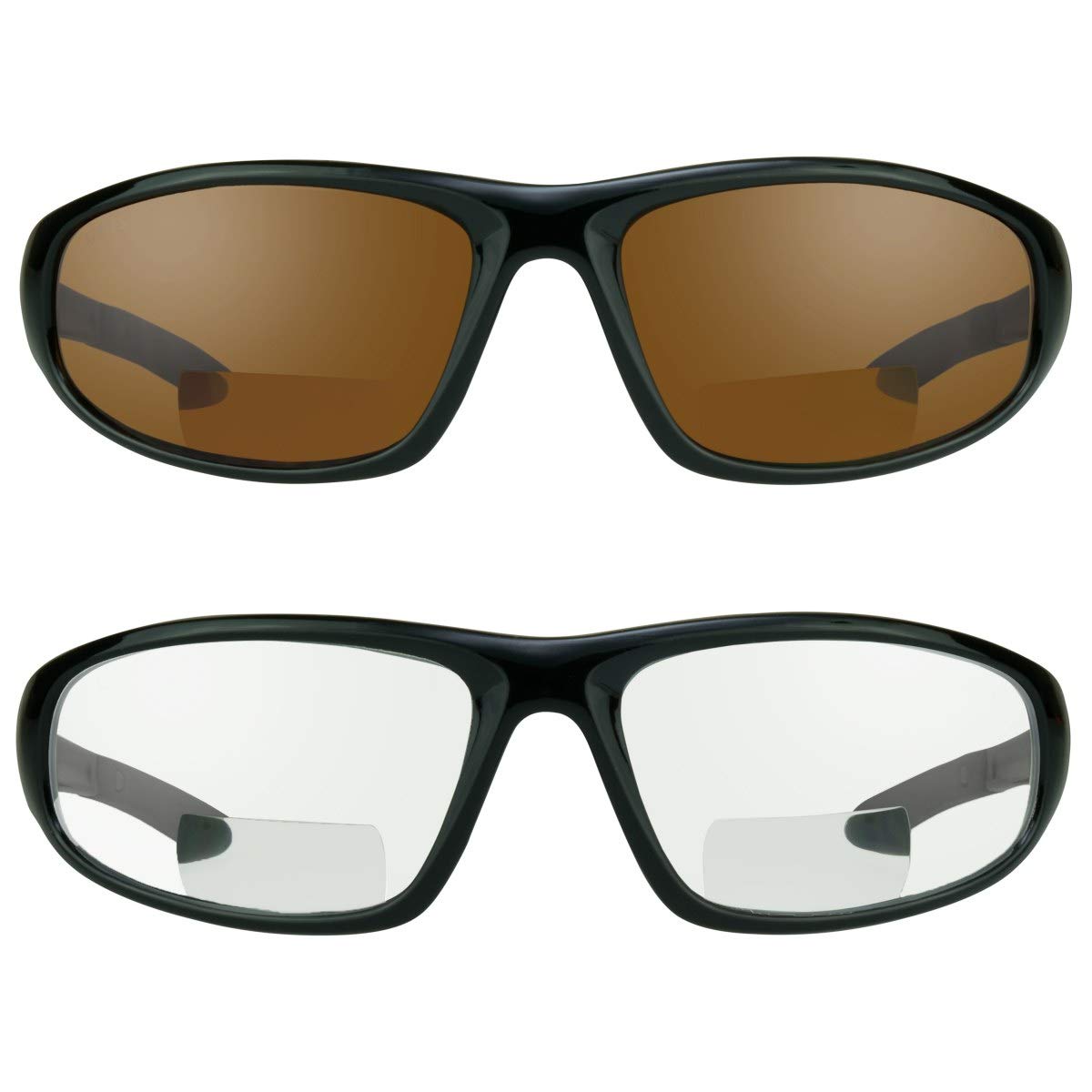 proSPORT Bifocal Safety Glasses ANSI Z87 Wrap Around Protective Sunglasses for Work, Motorcycle, Outdoor UV 400 Anti Glare