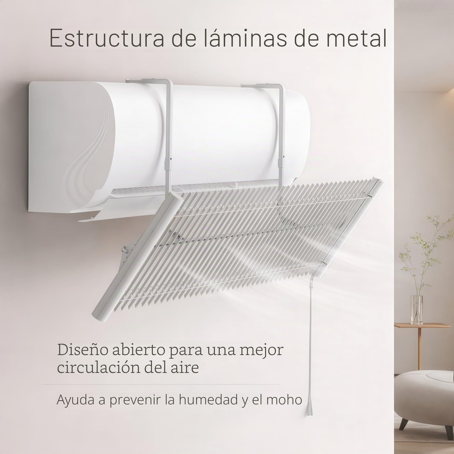 Deflector Aire Acondicionado, Déflecteur de Climatiseur Ajustable Aleación de Aluminio y ABS Anti Directo Soplando Difusor Aire Acondicionado