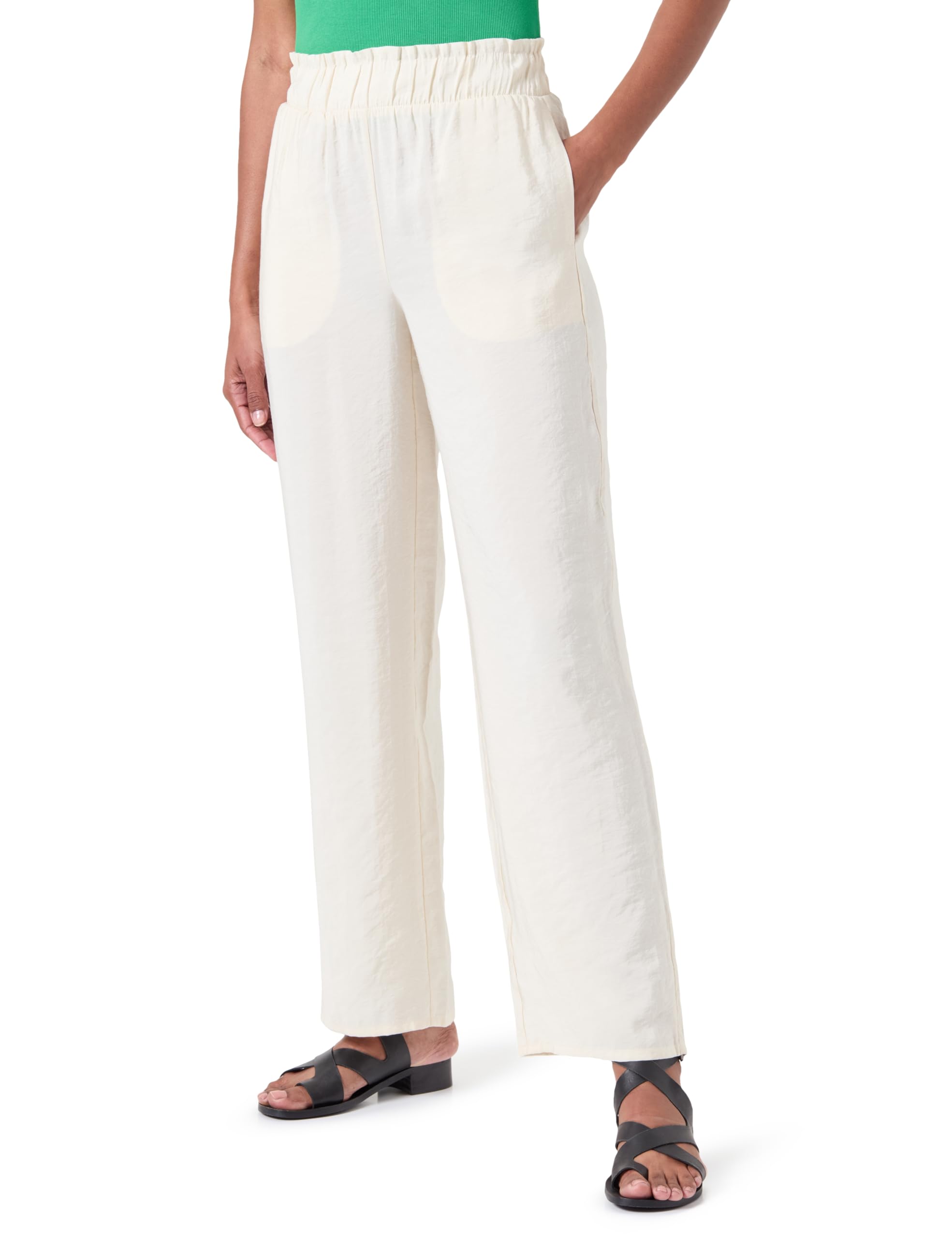 VERO MODA Female Trousers VMQUEENY High Waist Trousers, Birch, M