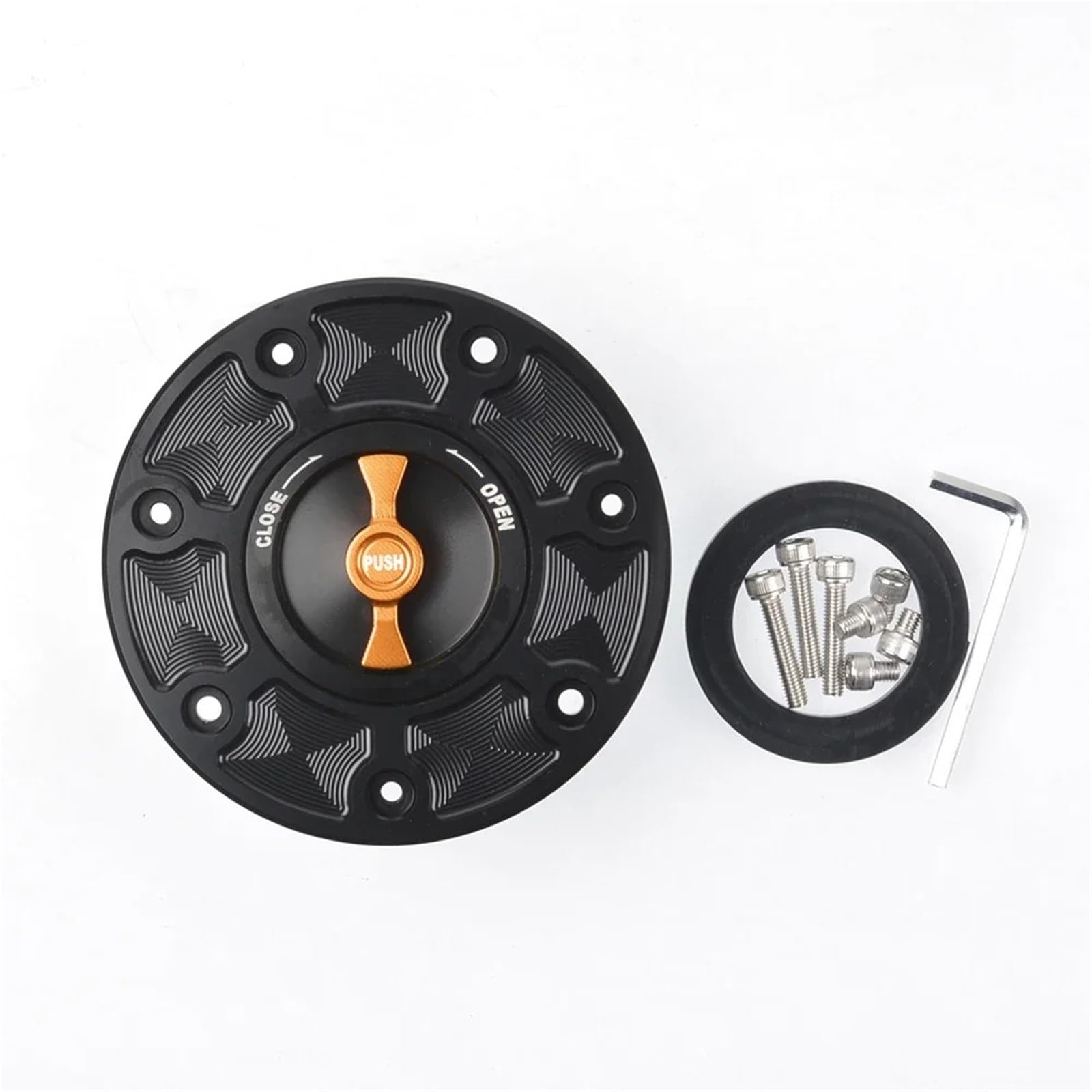 Korek wlewu paliwa Pokrywa zbiornika oleju Korek paliwa gazowego pasuje do KTM RC 125 200 Duke 390 RC125 RC200 RC390 2012-2016 Szczelny Korek Wlewu Paliwa(Black Orange)