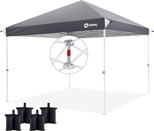 Miniatura 18 de Sekey 10x10 Toldo desplegable con configuración de un solo empuje - Toldo fácil de montar con 99% de bloqueo UV - Sombrilla solar instantánea para