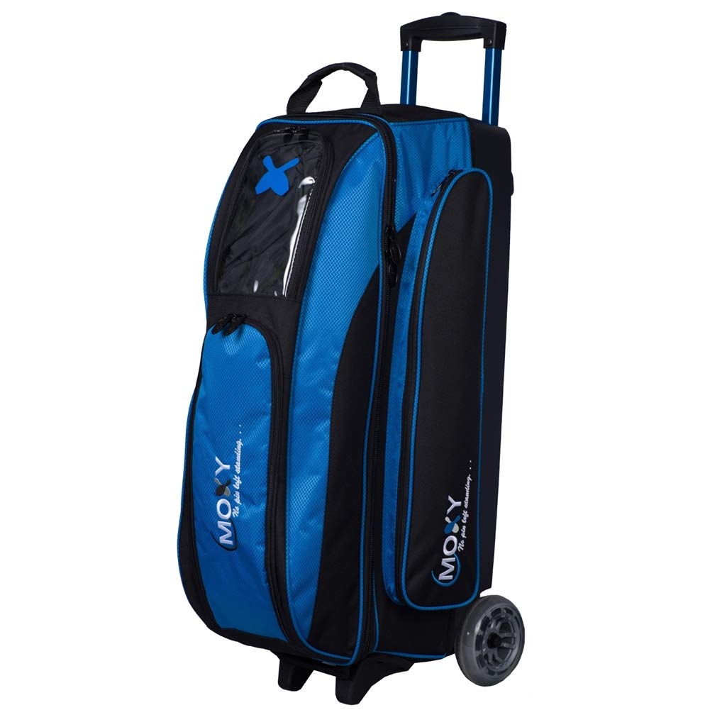 Bowlerstore Products Moxy Blade Triple Roller Bowling Bag- Electric Blue/Black