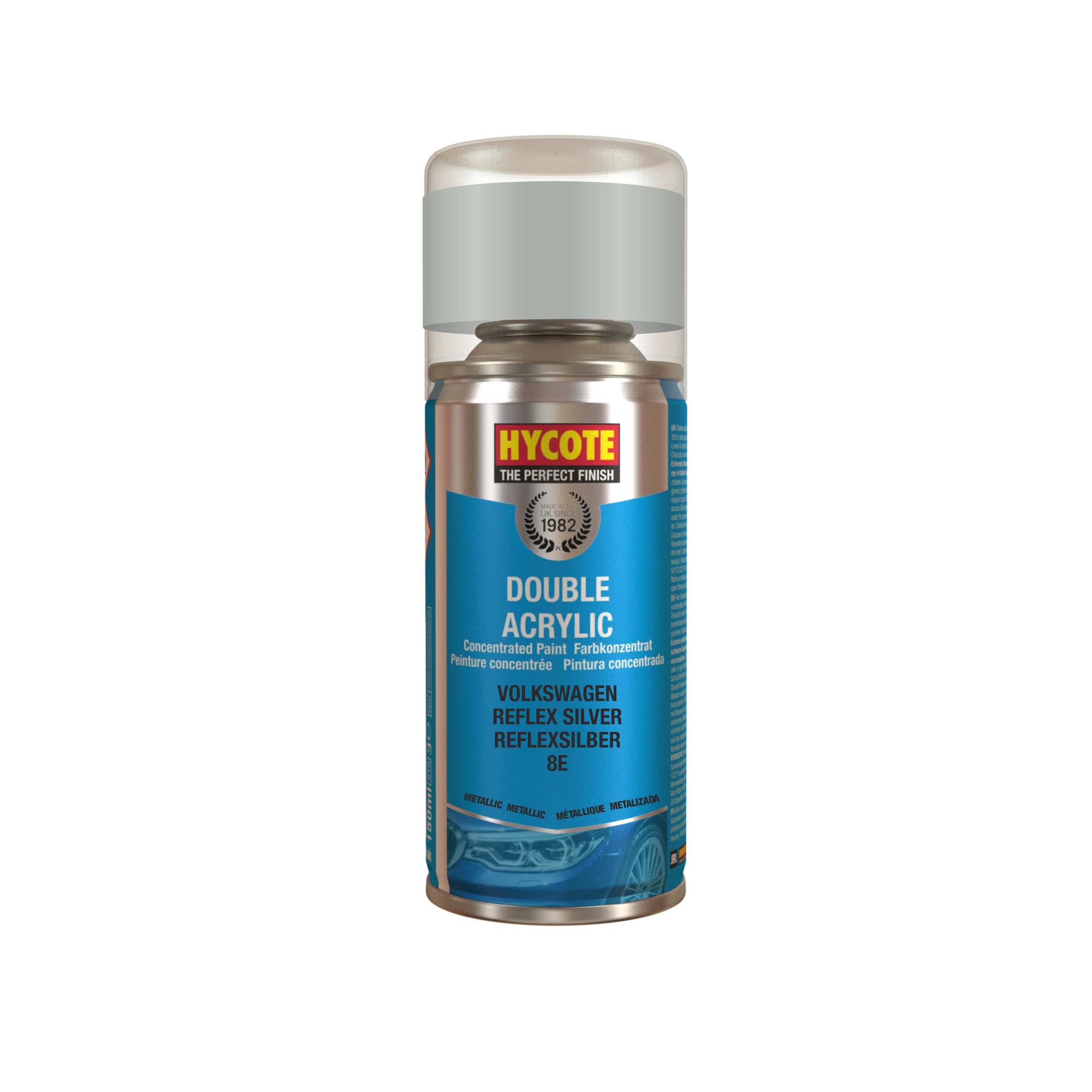 Hycote Colour Spray Paint XDVW604 Volkswagen Reflex Silver (Metallic) Fast Dry