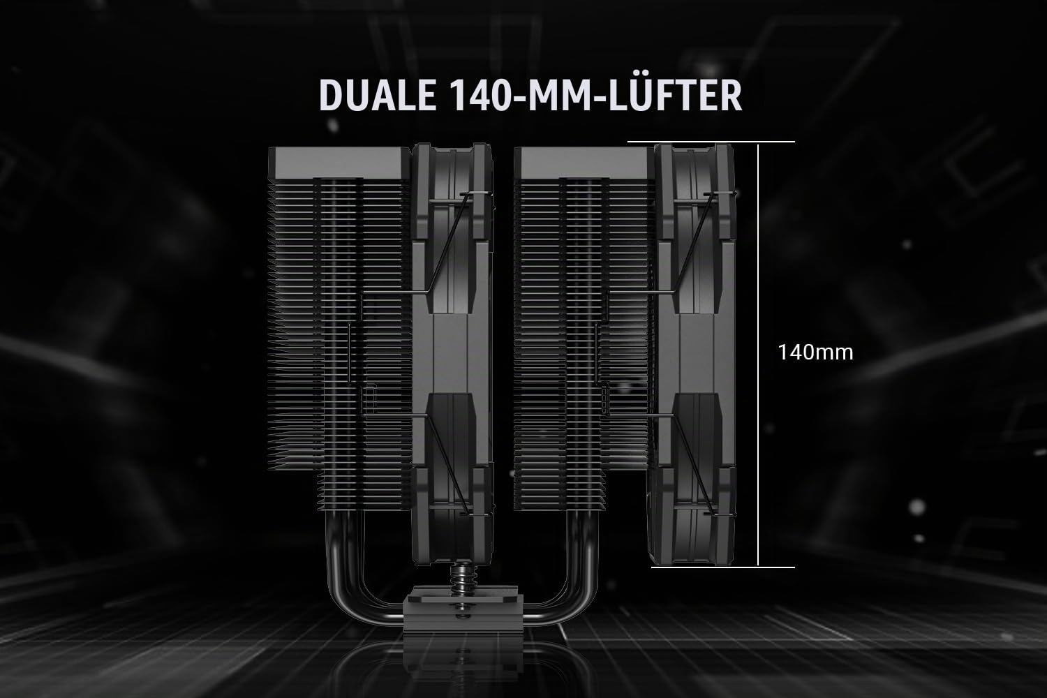 ID-COOLING FROZN A720 BLACK - Schwarzer Dual-Tower Luft-CPU-Kühler, 163mm Höhe, 7×Ф6mm Heatpipes, Dual 140x140x25mm FDB-Lüfter, TDP 300W, Intel LGA1700/1851/1200/115X/20XX; AMD AM4/AM5