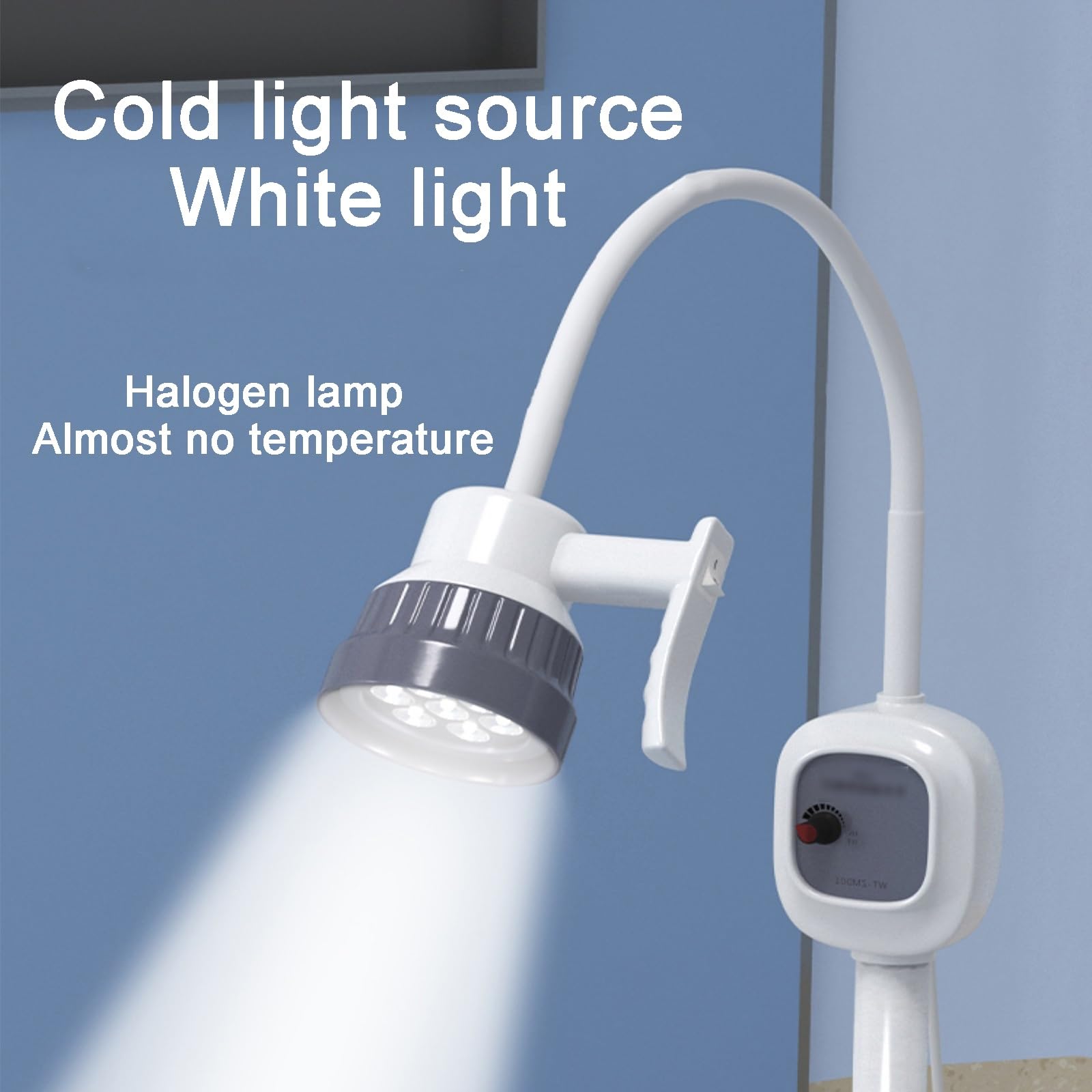 12W Medizinische Untersuchungslampe Schattenfreie Lampe mit Mobilem Sockel und Rädern Höhenverstellbar Stufenloses Dimmen