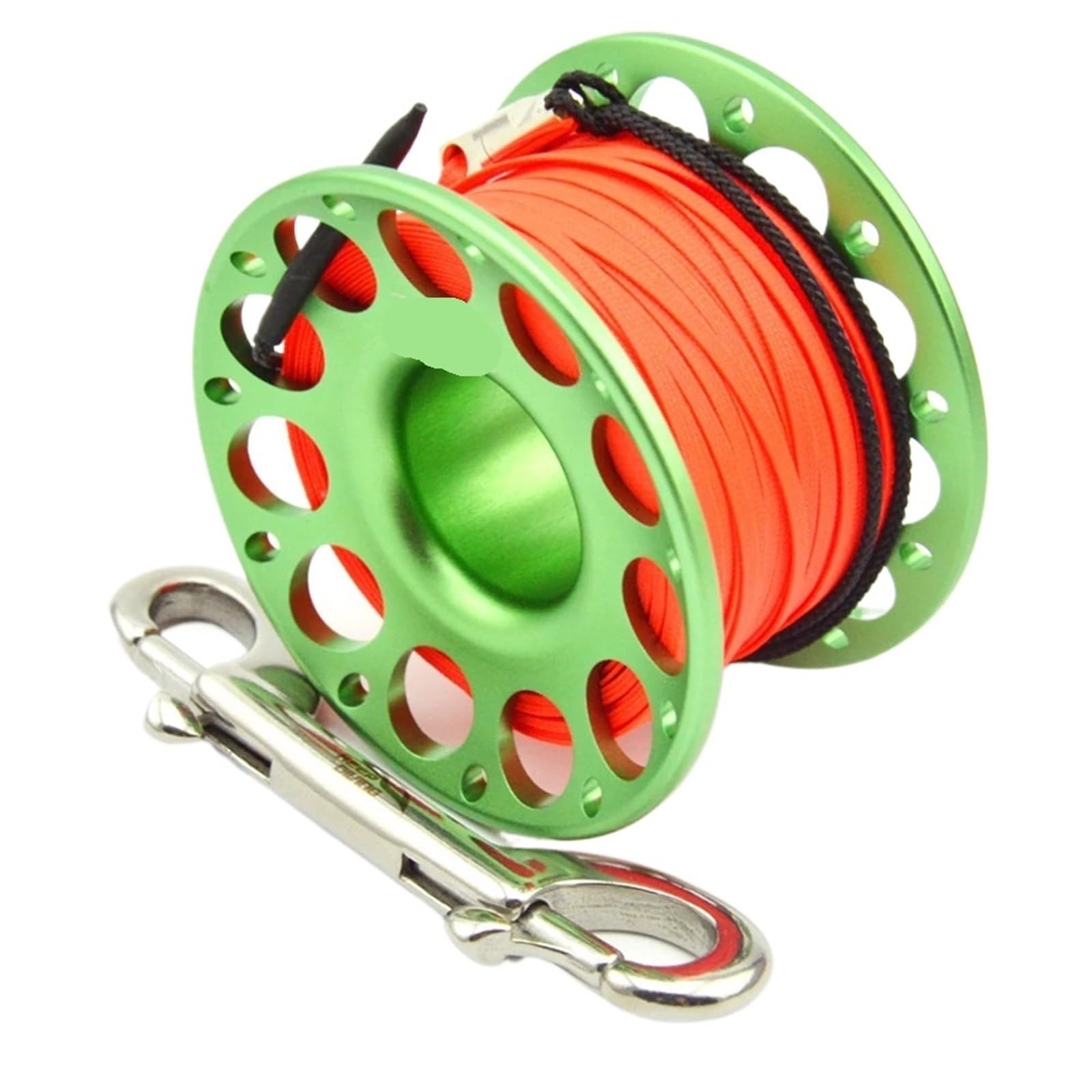 Dive Finger Reel, Scuba Diving Finger Spool 15m 30m Multicolor Aluminum Bolt Snap Hook(30m Green)