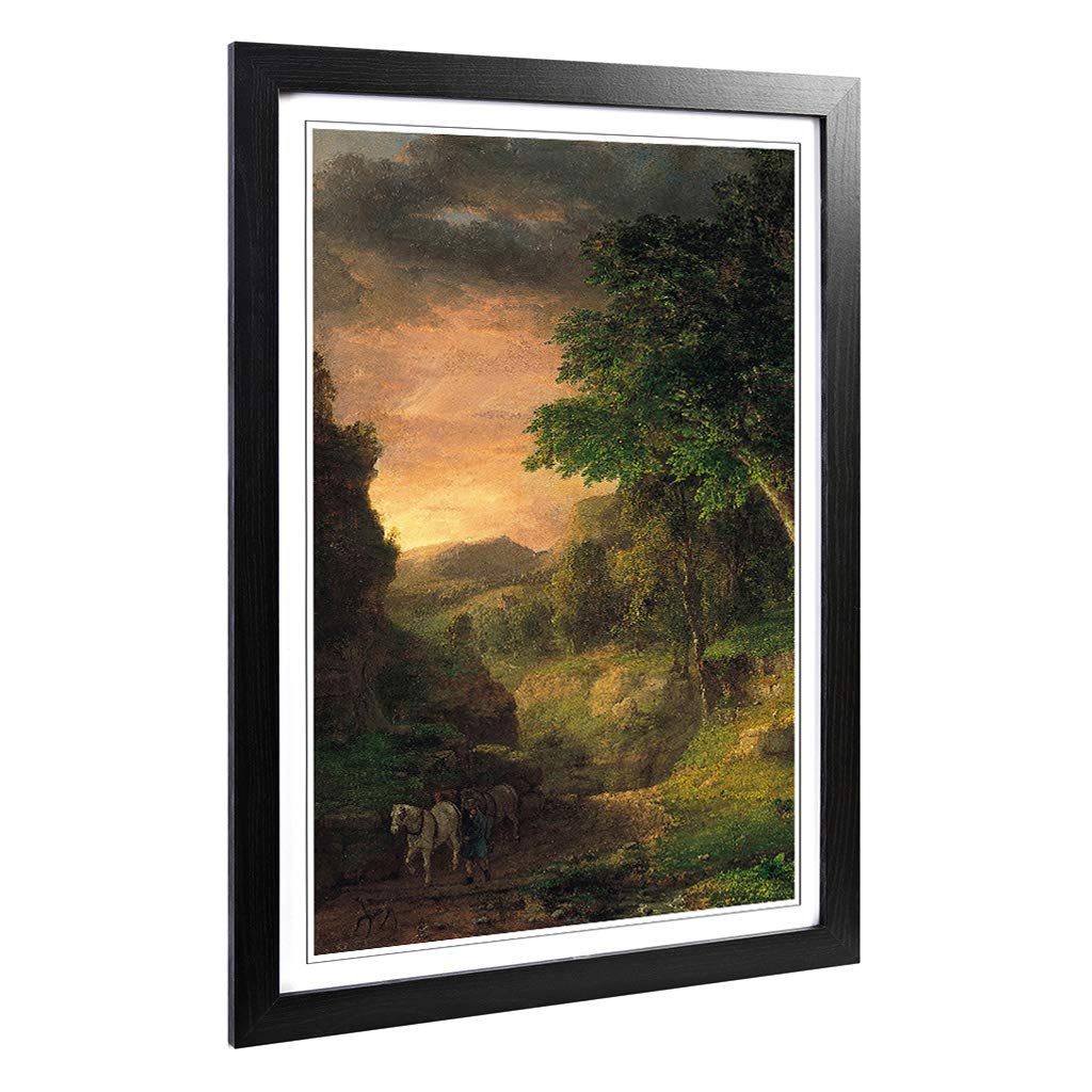 Big Box Art Framed Print of George Innes in The Berkshires Design | Wall Art Picture | Home Decor for Kitchen, Living, Dining Room, Bedroom, Hallway, Office, Black, A2 / 24.5x18 Inch / 62x45cm