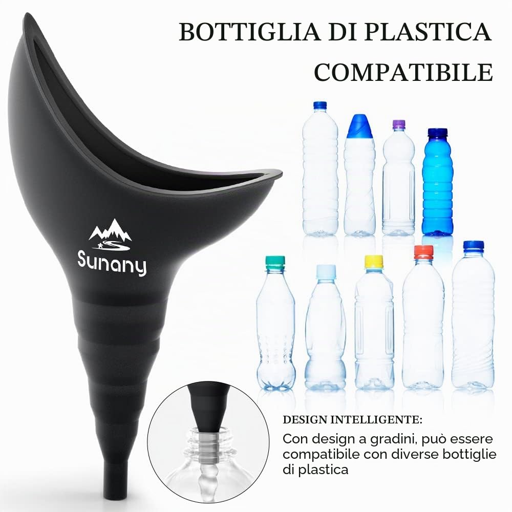 Sunany Orinatoio Portatile Donna,Orinatoio Femminile Imbuto in Silicone per Donne in Piedi Fino a Pipì,Riutilizzabile urinatoio Donna,Adatto per All'aperto, attività, Campeggio, Viaggio