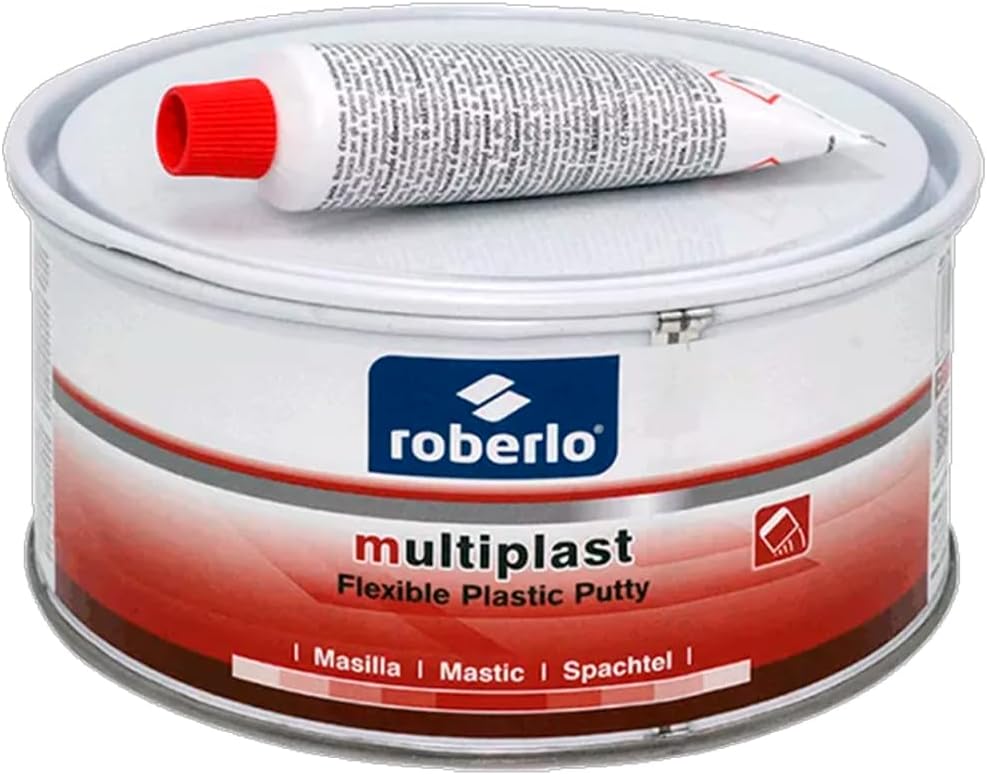 - Roberlo Multiplast Lightweight Body Filler + Hardener | Professional Auto Body Repair Kit for Plastic & Metal | Fast Drying, Easy Sanding, Smooth Finish