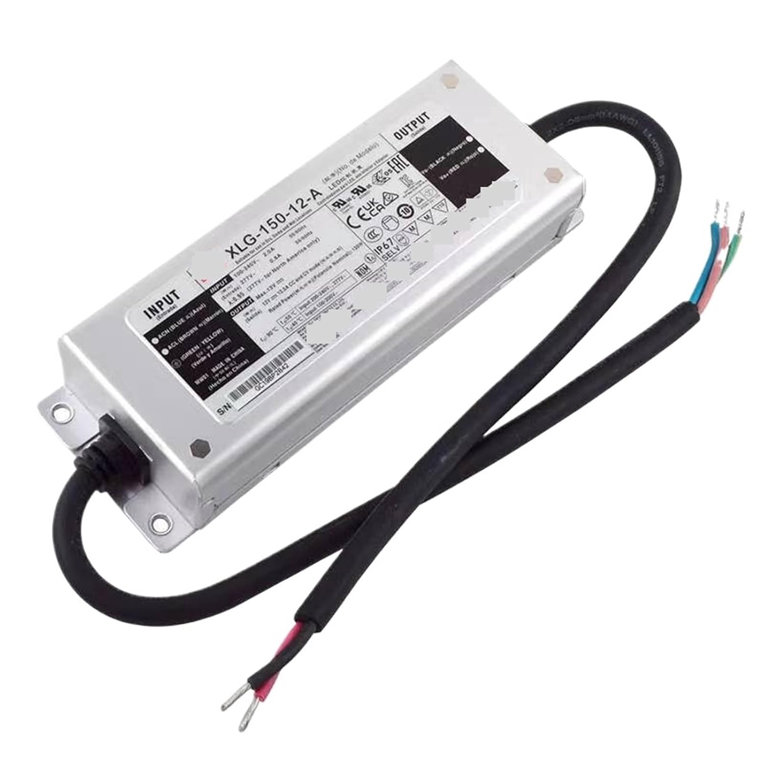 1pcs XLG-150-24-A Constant Voltage LED Lighting Driver Buit-in Active PFC Function AC-DC Indoor Outdoor IP67