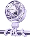 Gaiatop Mini Electric Fan with 360 Rotation, 5.5mm Gaps, Rechargeable Battery, 3 Speeds, Purple