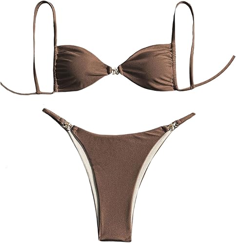 RoseSeek Women's 2 Piece Swimsuit Starfish Decor Padded Boho Bathing Suit Spaghe