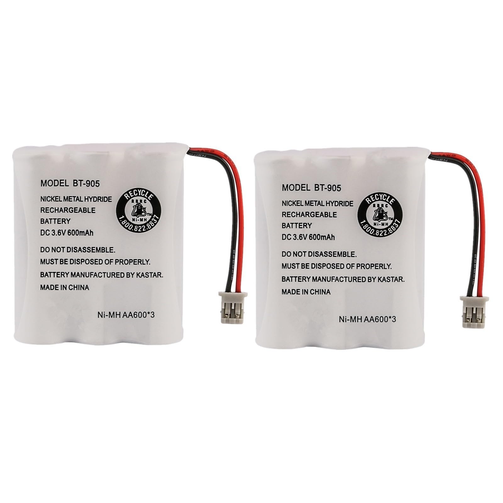 Kastar 2-Pack Battery Replacement for Panasonic P-P508 P-P508A Type 19 P-P510 P-P510A Type 21 N4HKGMB00001 PQP504SVC PQP508SVC PQP510SVC PQP60AAF3G2