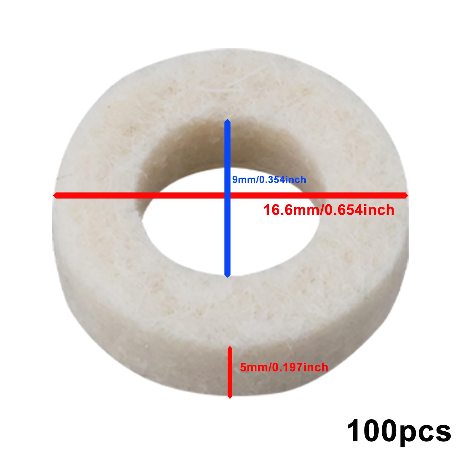 Briny River 100Pcs Soft Felt Washers 16.6x9x5mm Suitable for Electronic Appliances Machinery Automobiles Home DIY - Image 4