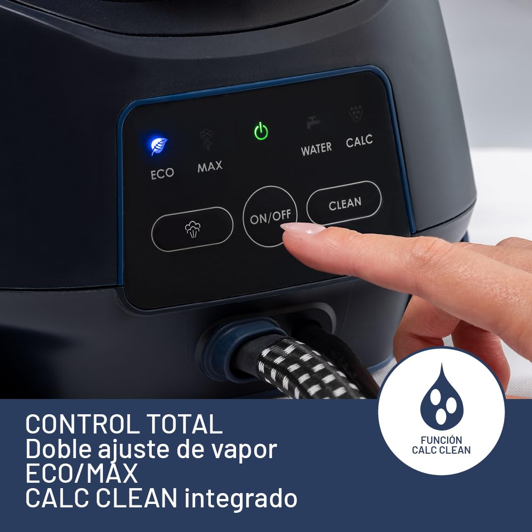 Imetec Evos Ceramic Plancha con Caldera, Presión de hasta 7 bares, Tecnología Flash Steam, Golpe de Vapor de 500 g, Placa Deslizante Infinity Glide Ceramic, 2400 W, Antical, Recarga continua