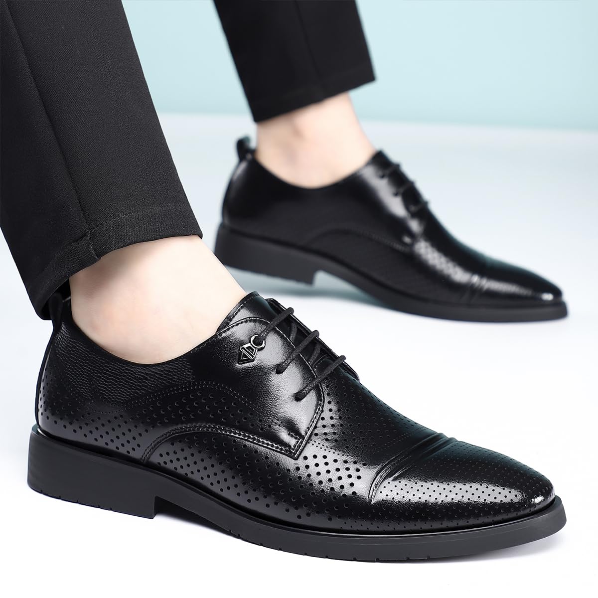 Scarpe Eleganti in Pelle da Uomo Scarpe Oxford Punta Classiche, Stringate e Traforate, per Matrimoni e Smoking Ballo