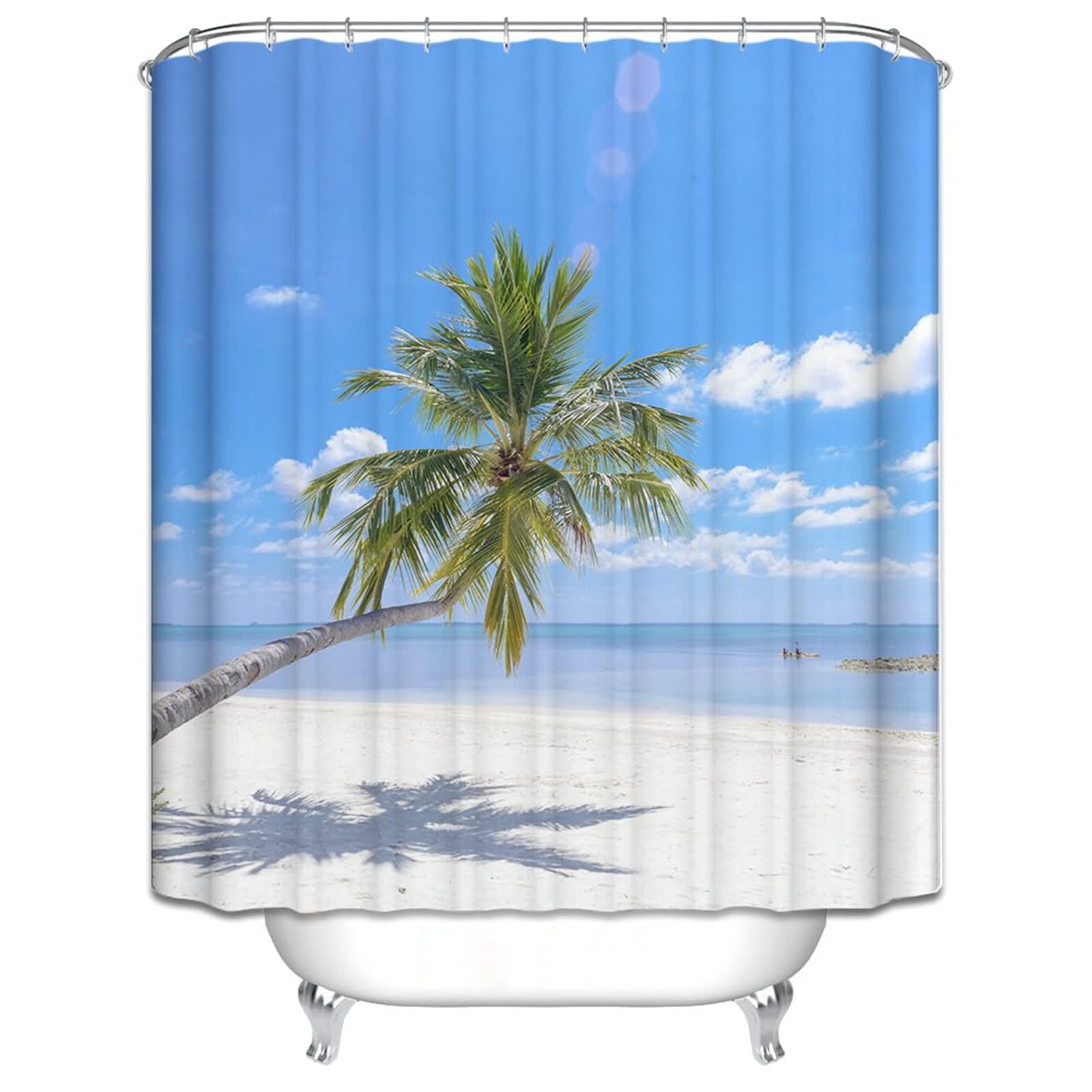 Rideau de douche en L tissu extra-long 220x180cm meuble salle de bain