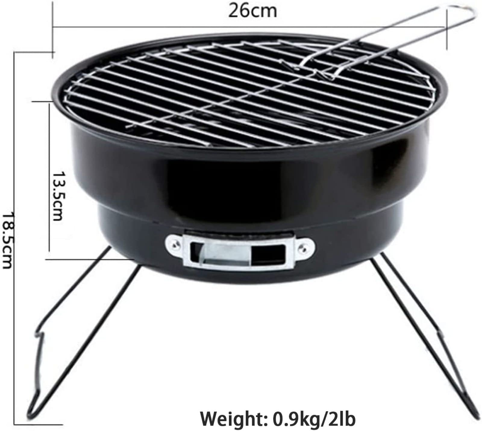 Griglia Portatile per Barbecue a Carbone Braciere da Campeggio Rotondo in Acciaio Inossidabile Griglia a Carbone a Legna con Borsa per Il Trasporto per Campeggio all'aperto, Picnic