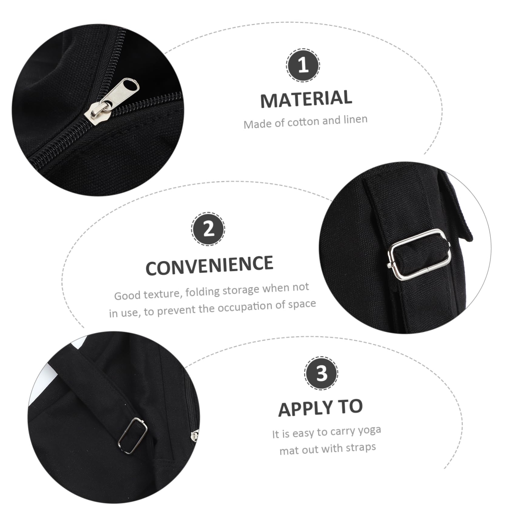 Bolsa para Esterilla de Yoga de Gran Capacidad Ligera y Fácil de Llevar, Hecha de Algodón y Lino, Ideal para Practicantes de Yoga y Uso Diario
