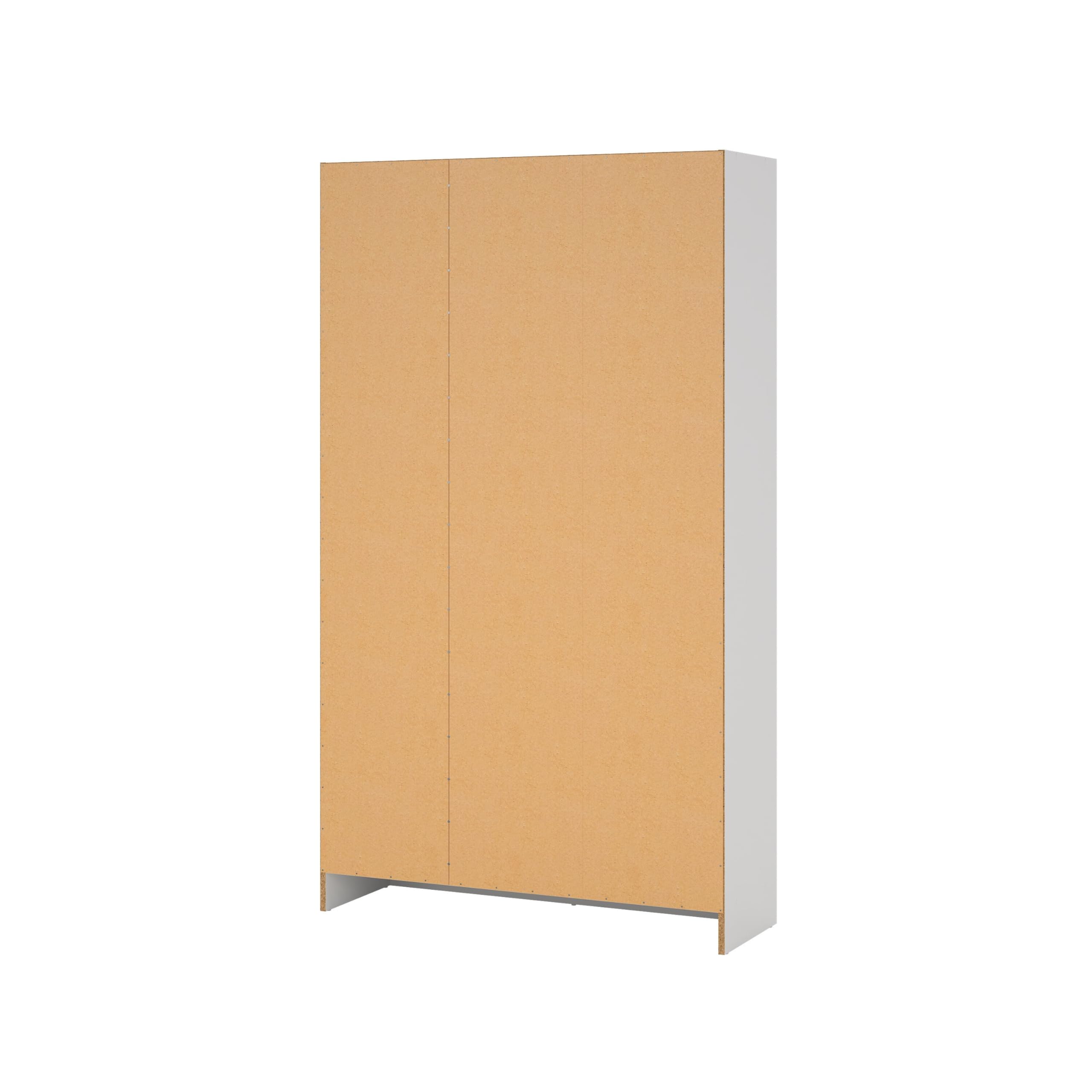 Dmora - Armadio multiuso grande Beaumont, Guardaroba ausiliario a 3 ante, Scarpiera con ripiani, Mobile porta scope, 109x37h180 cm, Bianco