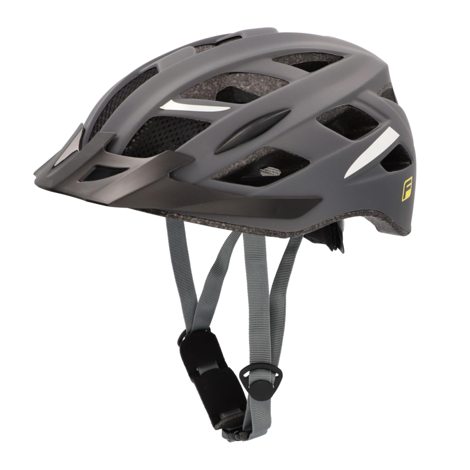 Fischer Urban Levin Adult Bicycle Helmet, City Helmet, S/M, 52-59 cm, Grey, with Illuminated Inner Ring System