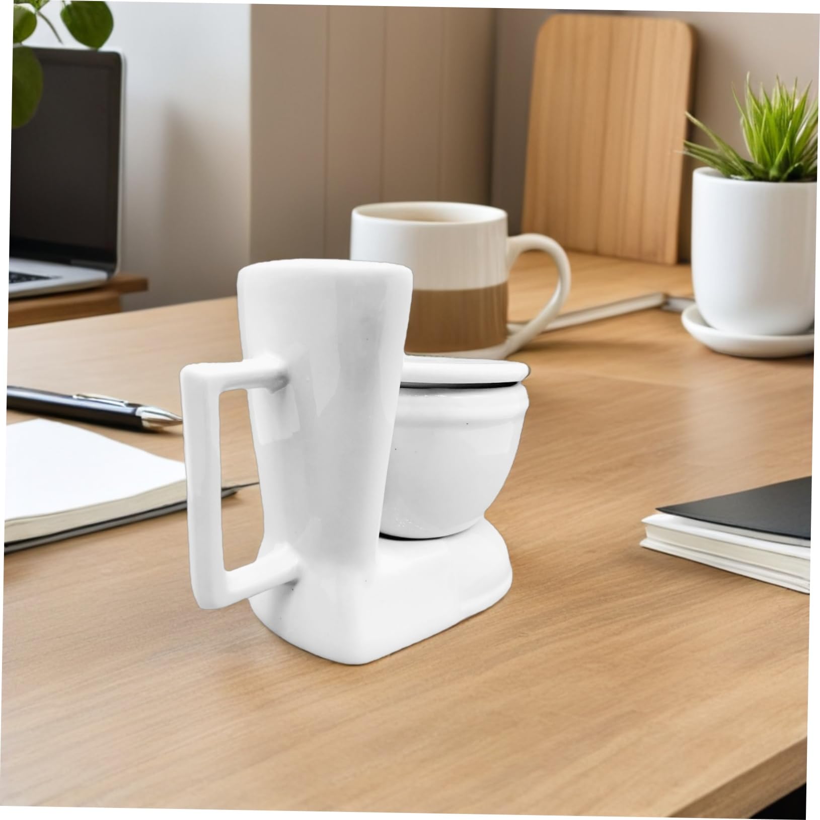 Cabilock Taza de Cerámica con Diseño de Inodoro Bebidas como Café Té y Leche Taza para Desayuno Regalo Original para Oficinas y Ocasiones Especiales