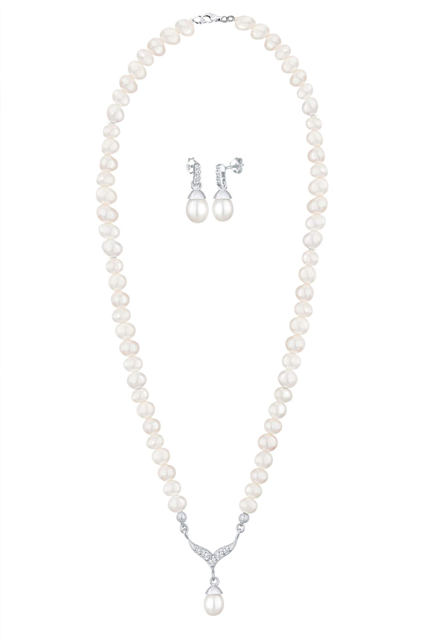 Elli Damen Schmuckset Perle mit Kristall