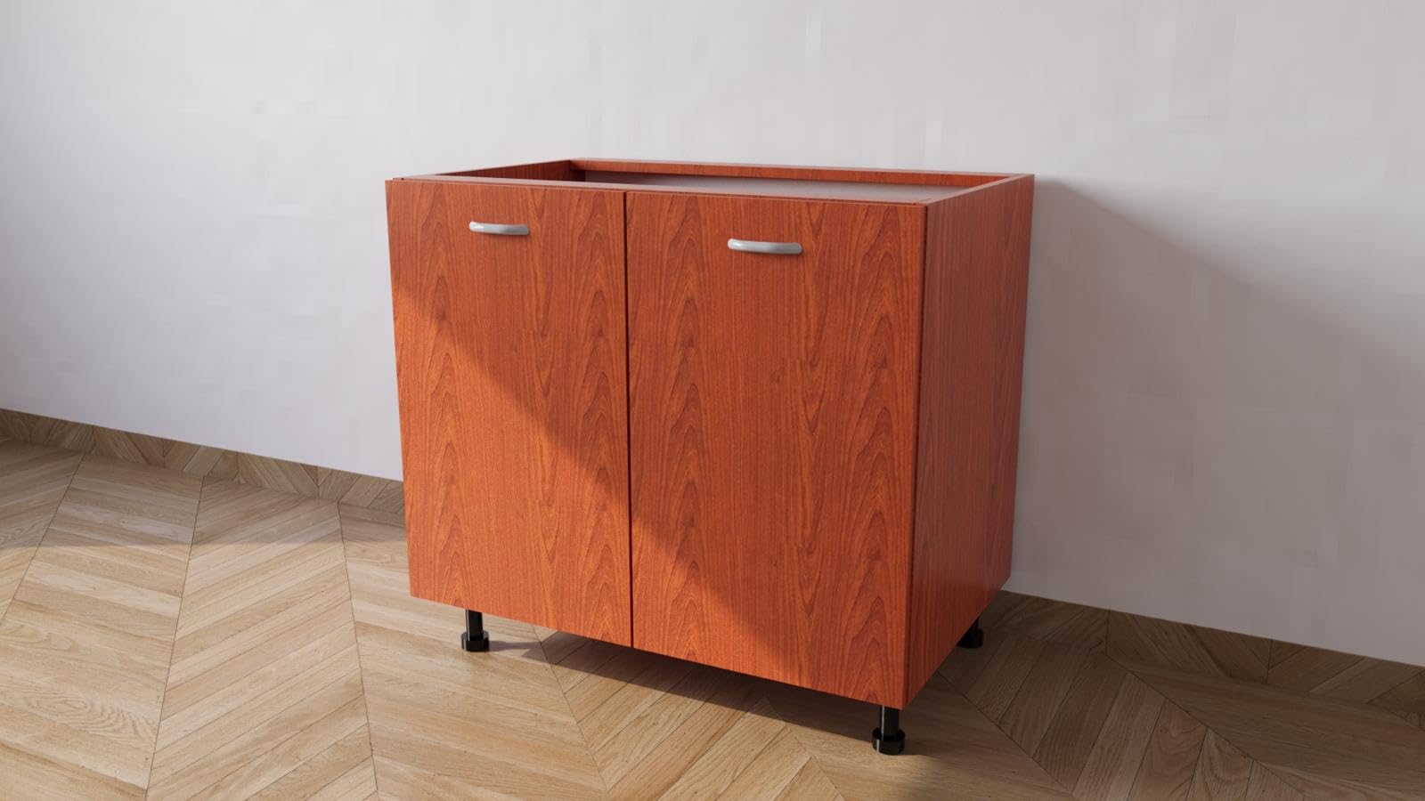Base per lavello d'appoggio completa di 2 ante spedizione in kit Lunghezza 90 Profondità 55 Altezza 72 esclusi piedini Altezza piedini 10 cm (CILIEGIO), lavello90ante