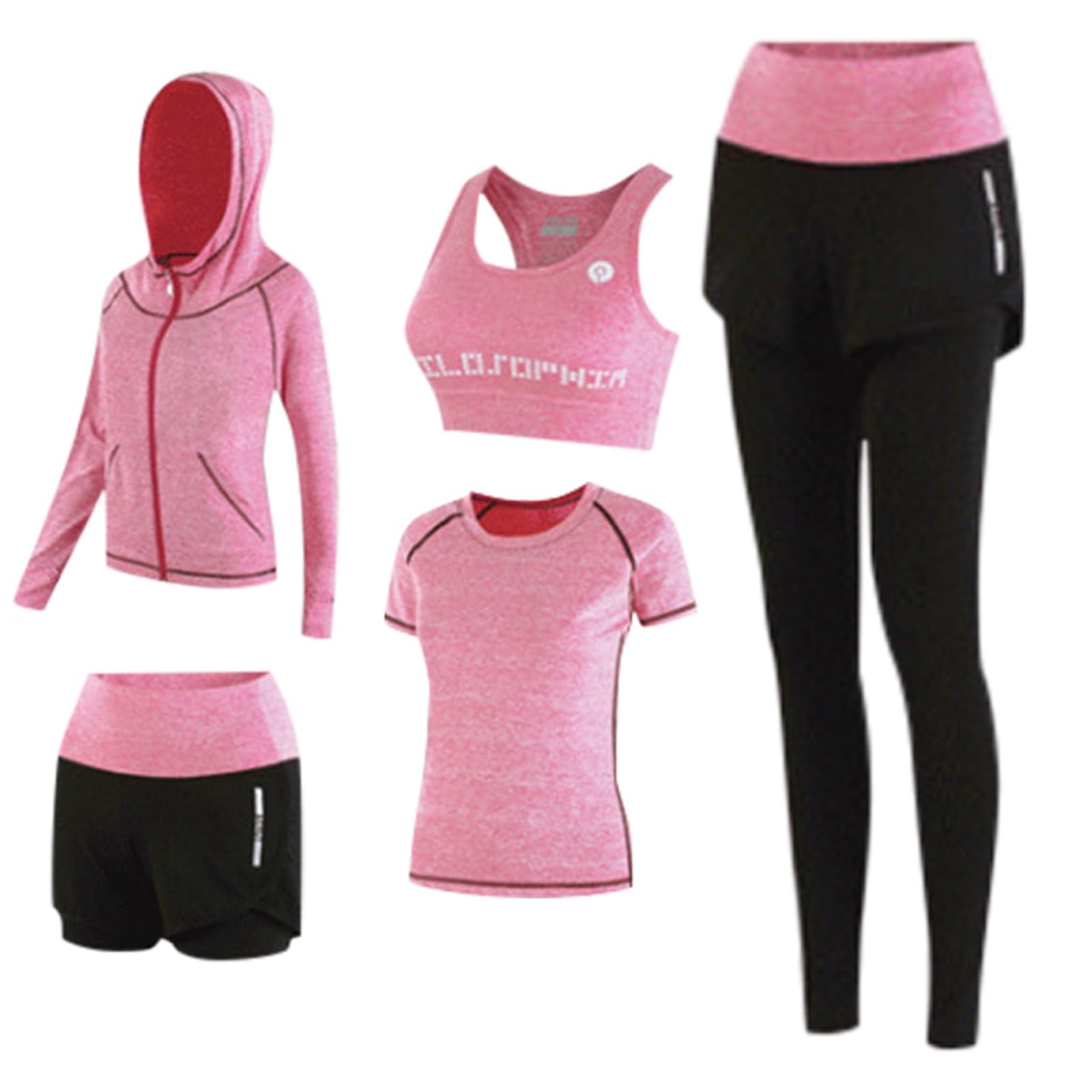 Ensemble de yoga extensible et hautement respirant en pack de 5 pièces - 3
