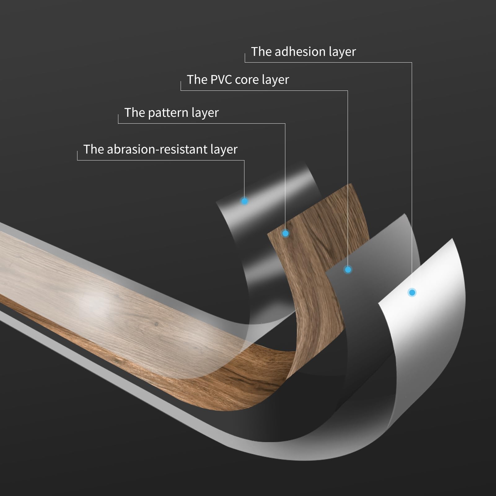 Art3d Zestaw 36 samoprzylepnych, wodoodpornych płytek podłogowych do sypialni, salonu, kuchni, przyczepy kempingowej - Rosewood look - 5 m²