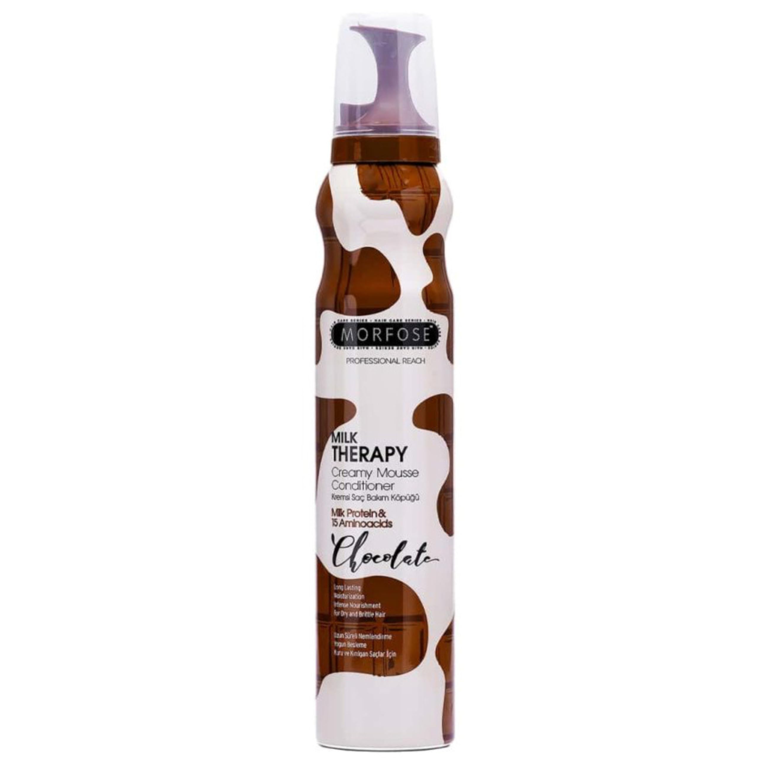 Morfose Milk Therapy Mousse Conditioner Spray, Moisturizing Treatment for Dry, Damaged, Brittle Hair, Restore Softness and Shine (6.76 Fl Oz (Pack of 1), Chocolate)