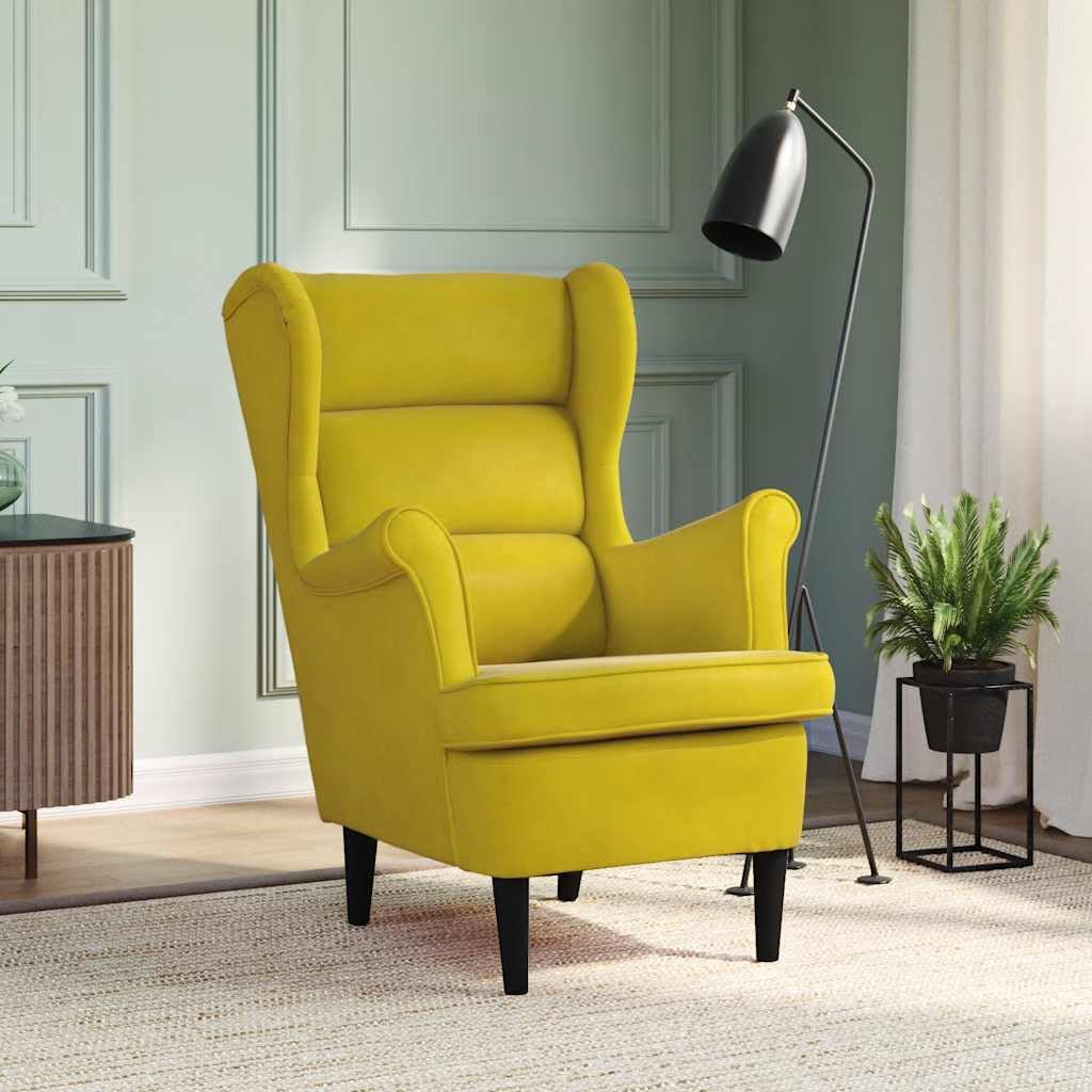 vidaXL Poltrona Giallo Senape in Velluto