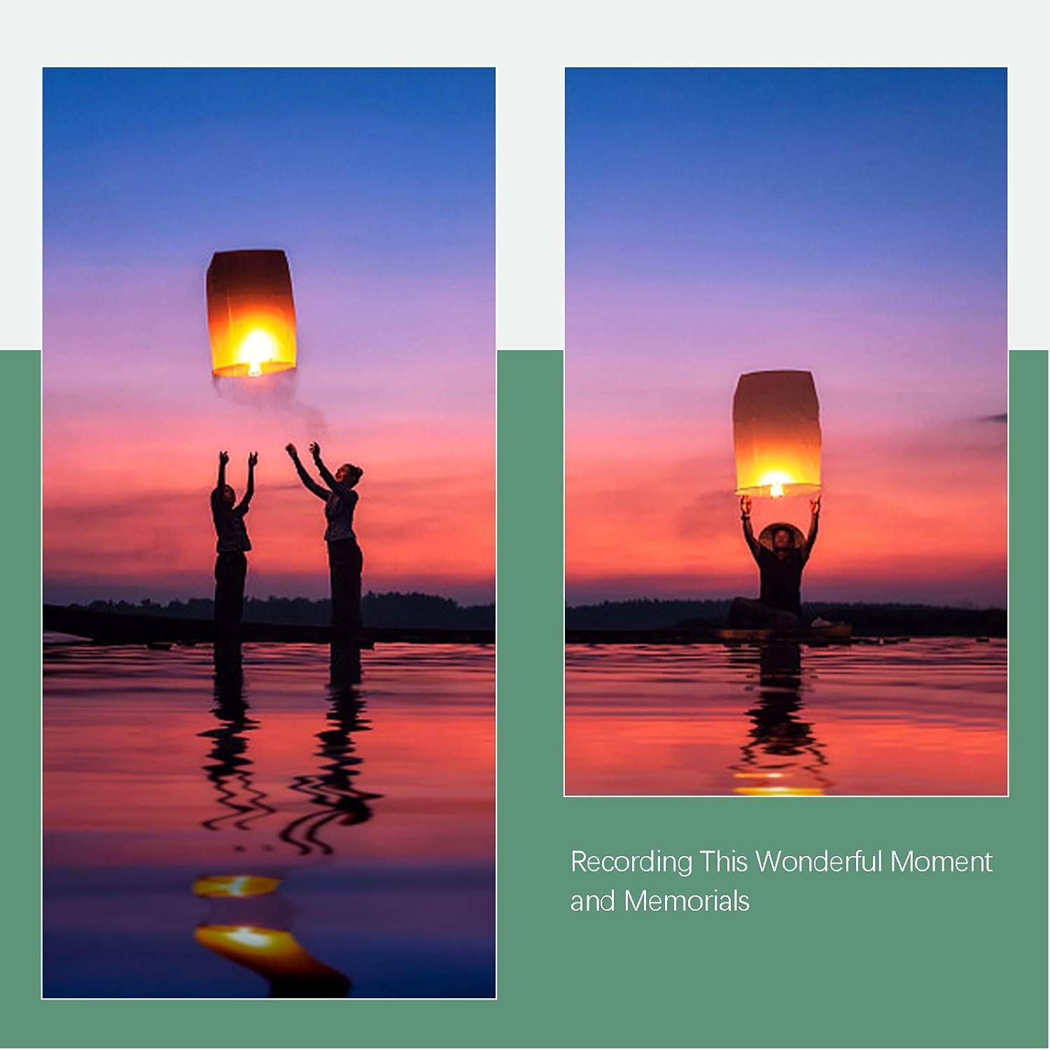 20 Pack Chinese Paper Lanterns to Release in Sky Party Decorations Oval Lanterns for Holiday Events Festival Blessings, Memorial, Outdoor Activities (20pcs-White Lantern with Printed Words)