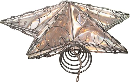 Miniatura 6 de Snowfall Kurt Adler 10 Light 5 Point Silver Wire Star Treetop