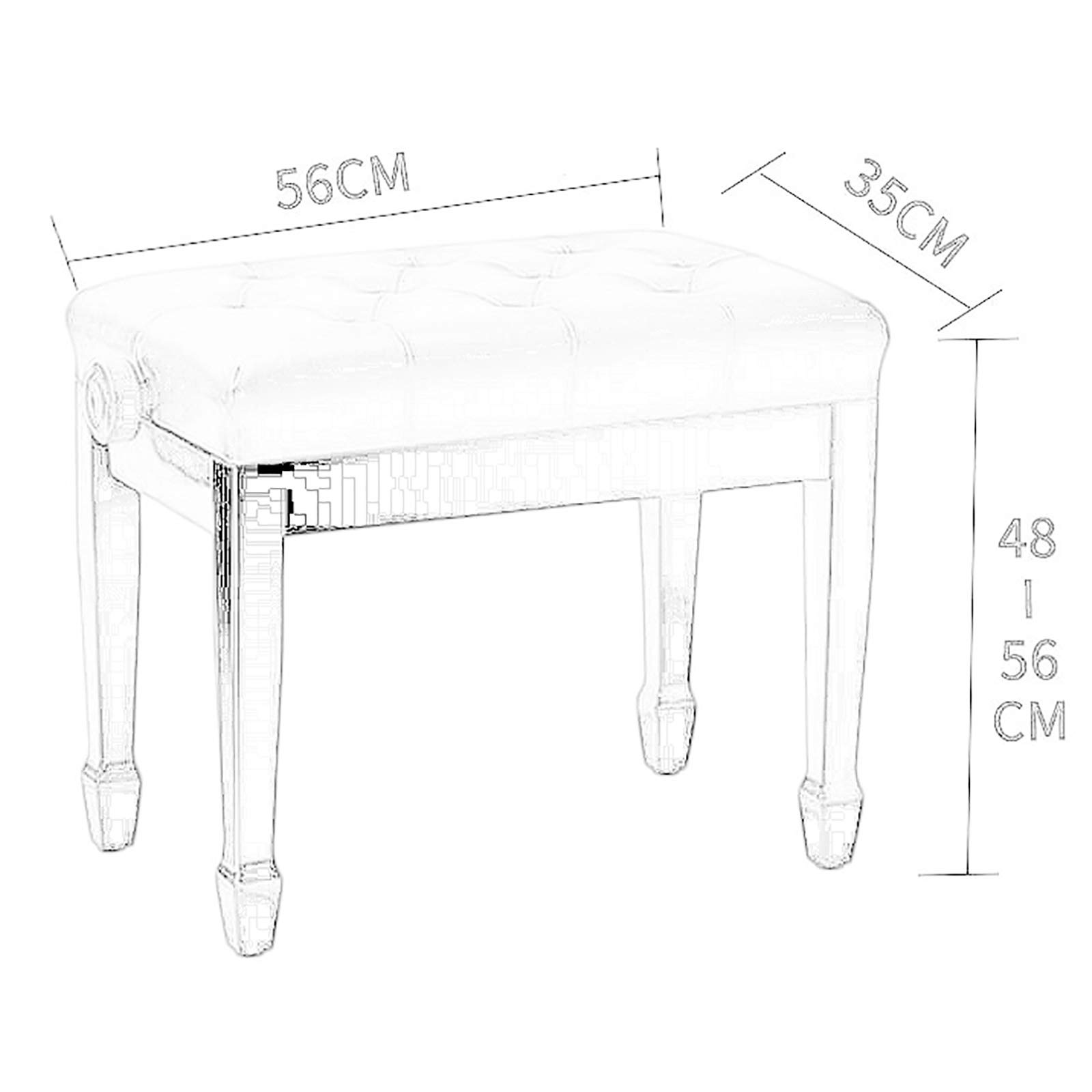Banc de Piano en Cuir Tabouret de Piano Banc de Piano relevable Simple Tabouret de Clavier en Bois Siège rembourré en Cuir PU Souple à Boutons Tabouret de Chaise de Piano Interesting Life
