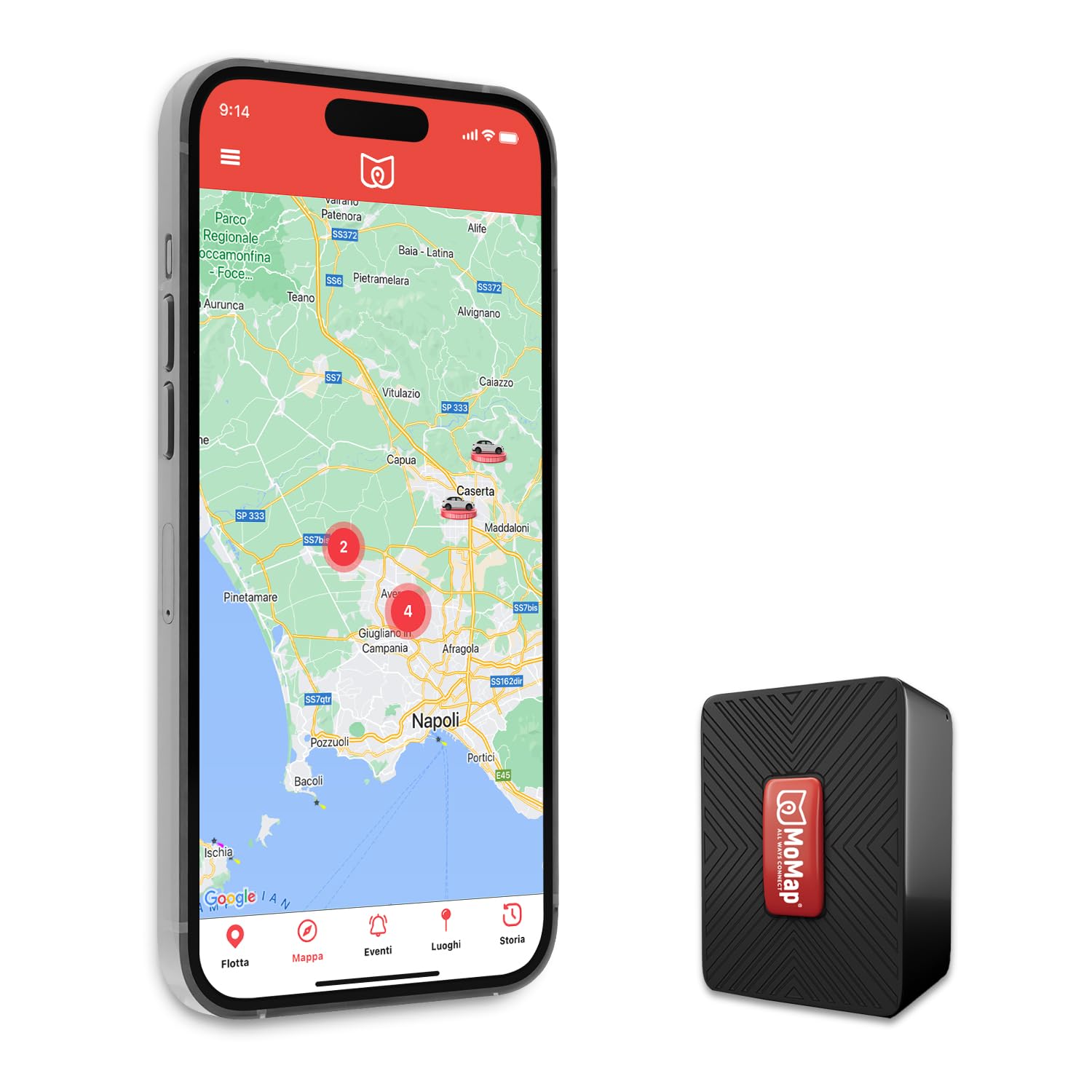 MoMap Mini Plus 4G - Localizador GPS para coche y moto con aplicación iOS/Android | Localización en directo | SIM internacional con suscripción incluida | Alarmas en tiempo real | App y soporte 100%
